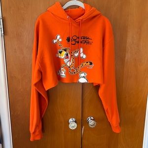 Chester cheetah Cheetos cropped hoodie